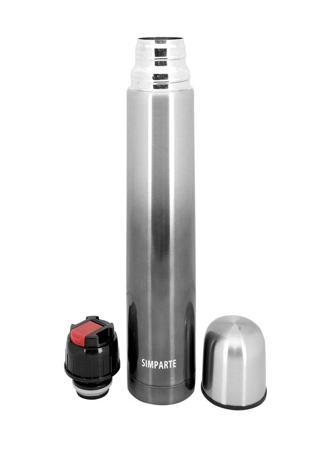 SIMPARTE 500ml Stainless Steel Water Bottle with Flip Lid, Vacuum Insulated Hot & Cold Thermos, Leakproof, Rustproof, BPA Free, Portable - Ideal for Home, Office, Gym, Travel, Hiking, Black Finish - Image 2